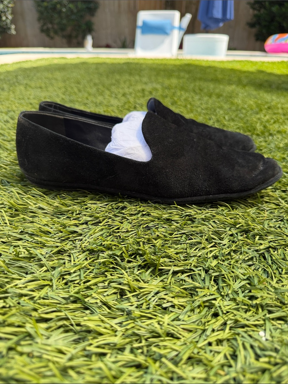 Vince Black Suede Flats Loafers